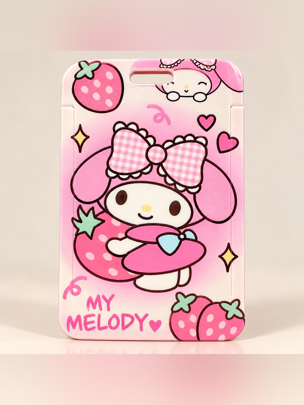 Luggage tag with My Melody and strawberries - Cute Character Design